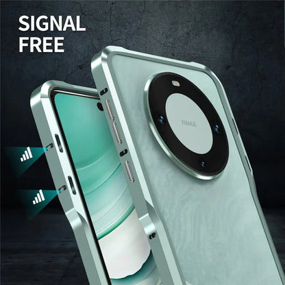 LUPHIE For Huawei Mate 60 Pro Bumper Case Shockproof Mobile Phone Metal Frame  /  Red