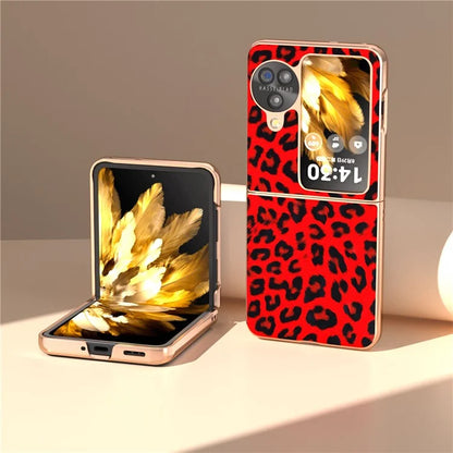 For Oppo Find N3 Flip 5G Leopard Pattern Nano Electroplating Folding Phone Cover