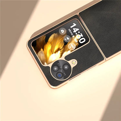 For Oppo Find N3 Flip 5G Case Electroplating PU Leather + PC Phone Cover