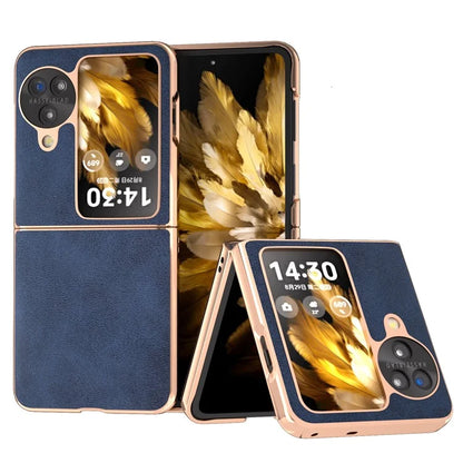 For Oppo Find N3 Flip 5G Case Electroplating PU Leather + PC Phone Cover