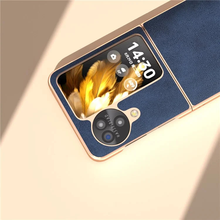 For Oppo Find N3 Flip 5G Case Electroplating PU Leather + PC Phone Cover