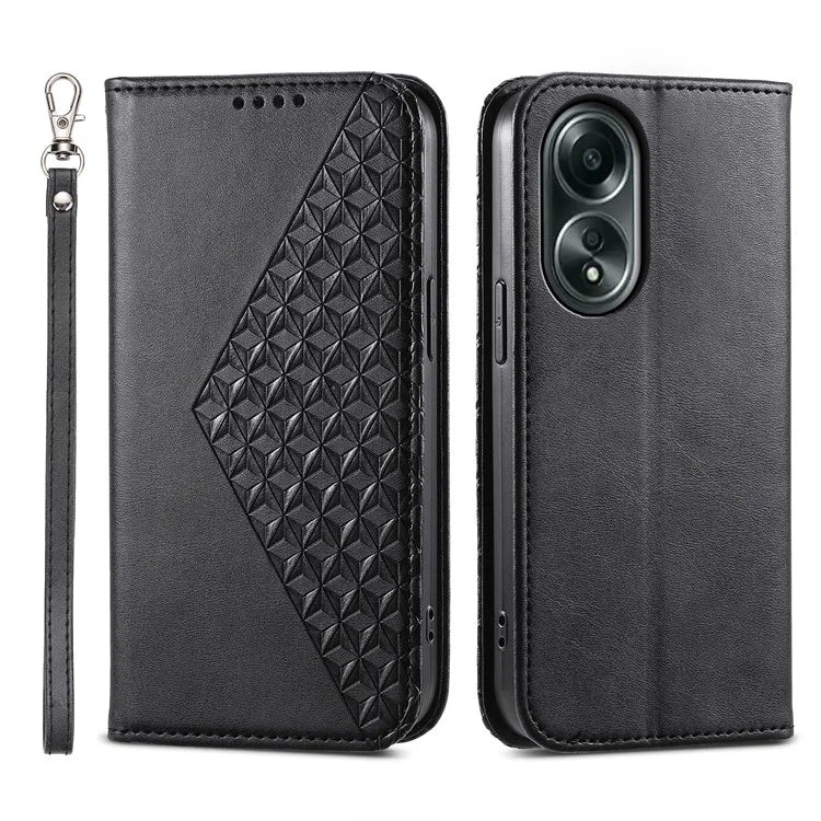 For Oppo A58 4G Case Imprinted PU Leather Phone Cover with Wallet Stand
