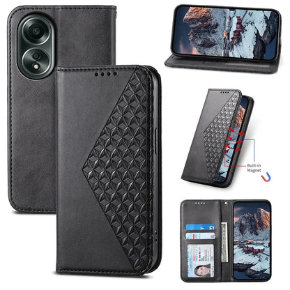 For Oppo A58 4G Case Imprinted PU Leather Phone Cover with Wallet Stand