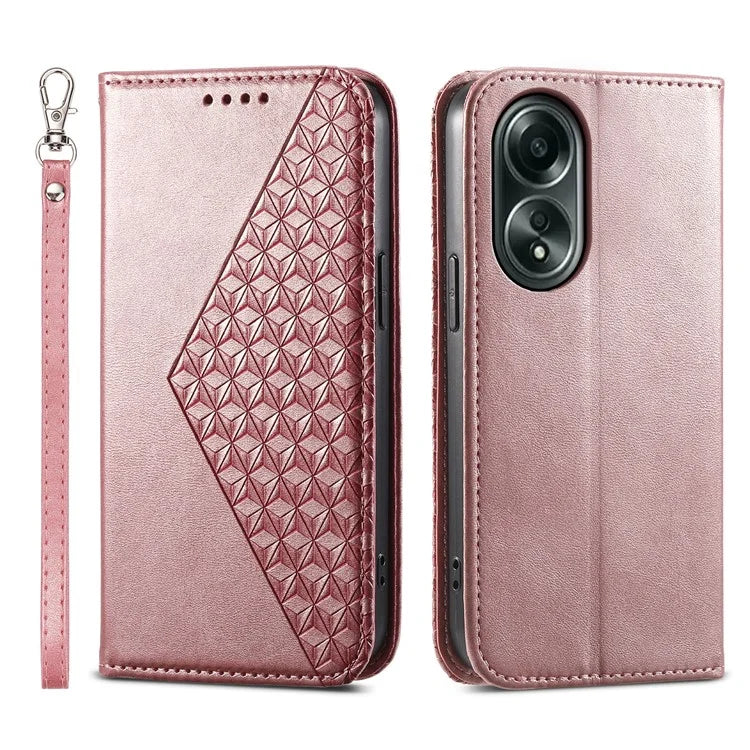 For Oppo A58 4G Case Imprinted PU Leather Phone Cover with Wallet Stand