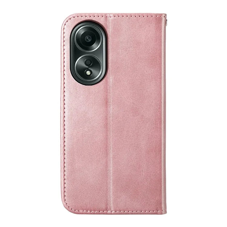 For Oppo A58 4G Case Imprinted PU Leather Phone Cover with Wallet Stand