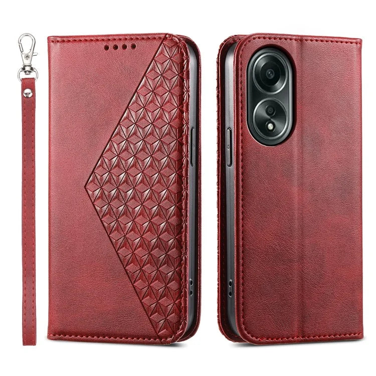 For Oppo A58 4G Case Imprinted PU Leather Phone Cover with Wallet Stand