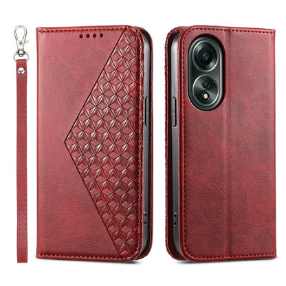 For Oppo A58 4G Case Imprinted PU Leather Phone Cover with Wallet Stand