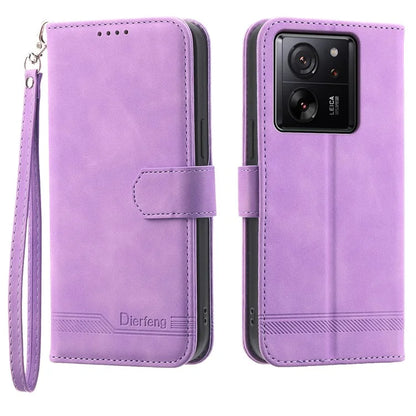 DIERFENG DF-03 For Xiaomi 13T / 13T Pro / Redmi K60 Ultra Case Imprinted Wallet Phone Shell Stand PU Leather Protector