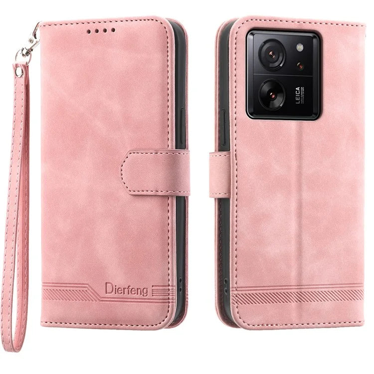 DIERFENG DF-03 For Xiaomi 13T / 13T Pro / Redmi K60 Ultra Case Imprinted Wallet Phone Shell Stand PU Leather Protector