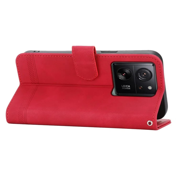 DIERFENG DF-03 For Xiaomi 13T / 13T Pro / Redmi K60 Ultra Case Imprinted Wallet Phone Shell Stand PU Leather Protector