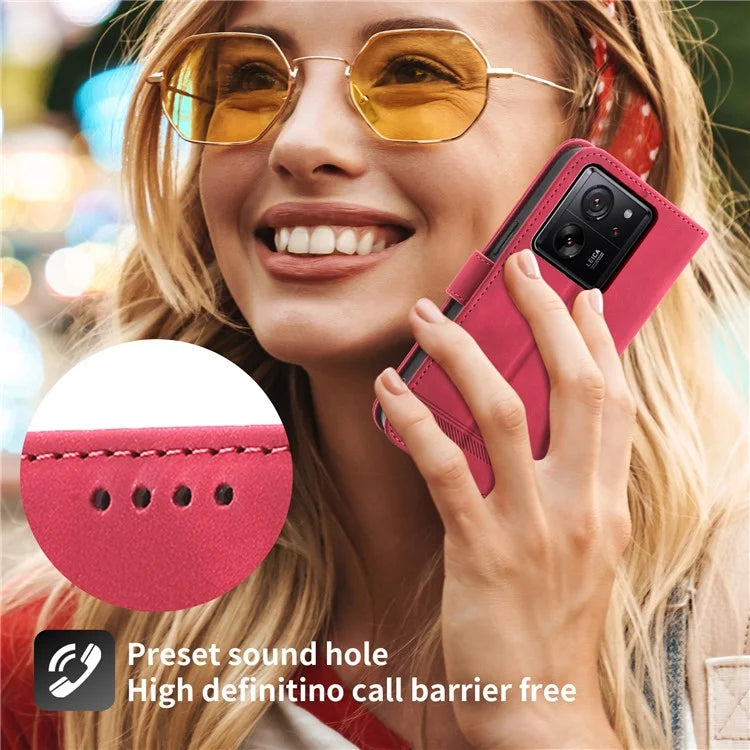 DIERFENG DF-03 For Xiaomi 13T / 13T Pro / Redmi K60 Ultra Case Imprinted Wallet Phone Shell Stand PU Leather Protector