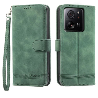 DIERFENG DF-03 For Xiaomi 13T / 13T Pro / Redmi K60 Ultra Case Imprinted Wallet Phone Shell Stand PU Leather Protector