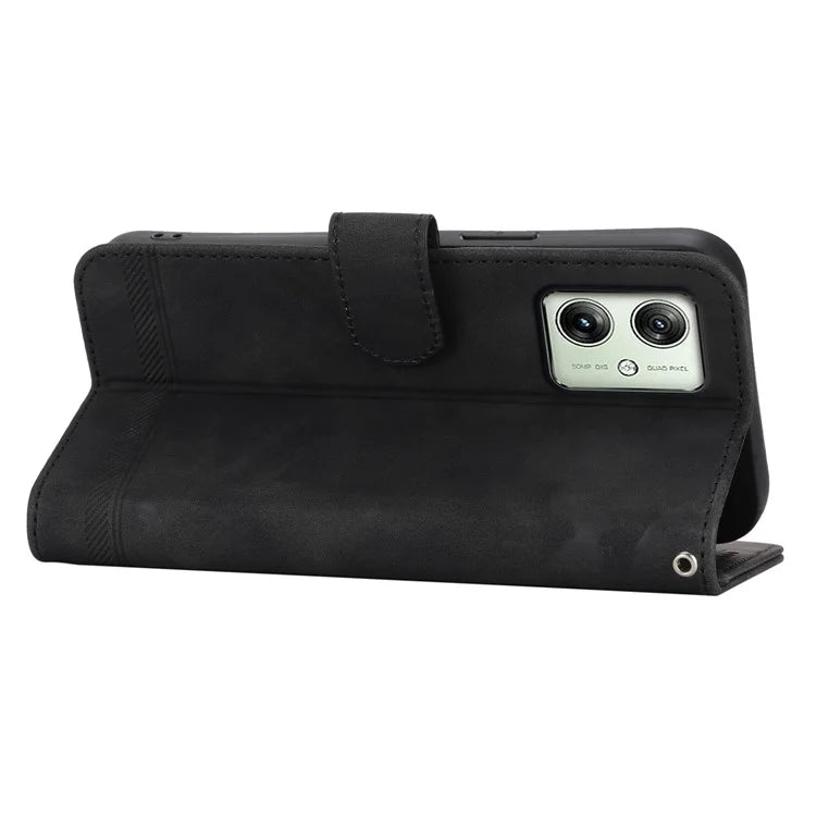 DIERFENG DF-03 For Motorola Moto G54 5G Case Slim-Fit Phone Shell Imprinted PU Leather Wallet Stand Cover