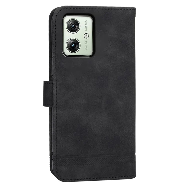DIERFENG DF-03 For Motorola Moto G54 5G Case Slim-Fit Phone Shell Imprinted PU Leather Wallet Stand Cover