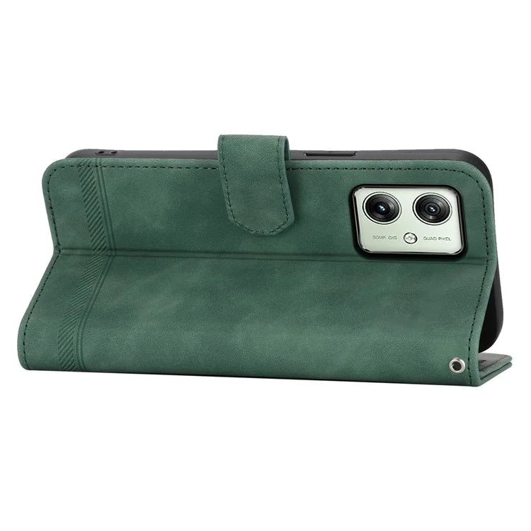 DIERFENG DF-03 For Motorola Moto G54 5G Case Slim-Fit Phone Shell Imprinted PU Leather Wallet Stand Cover