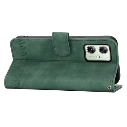 DIERFENG DF-03 For Motorola Moto G54 5G Case Slim-Fit Phone Shell Imprinted PU Leather Wallet Stand Cover