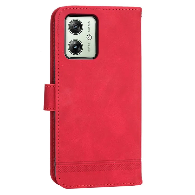 DIERFENG DF-03 For Motorola Moto G54 5G Case Slim-Fit Phone Shell Imprinted PU Leather Wallet Stand Cover