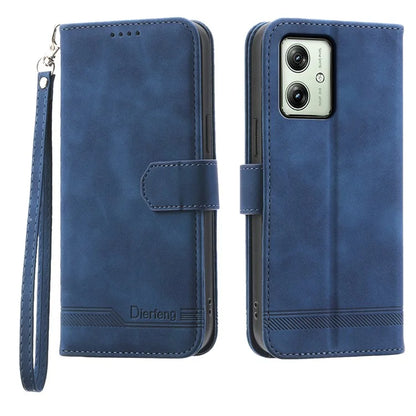 DIERFENG DF-03 For Motorola Moto G54 5G Case Slim-Fit Phone Shell Imprinted PU Leather Wallet Stand Cover
