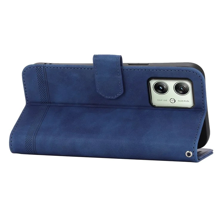 DIERFENG DF-03 For Motorola Moto G54 5G Case Slim-Fit Phone Shell Imprinted PU Leather Wallet Stand Cover