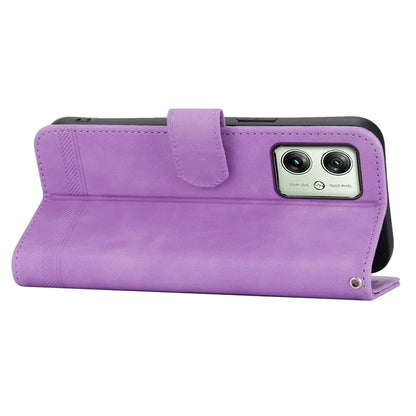 DIERFENG DF-03 For Motorola Moto G54 5G Case Slim-Fit Phone Shell Imprinted PU Leather Wallet Stand Cover
