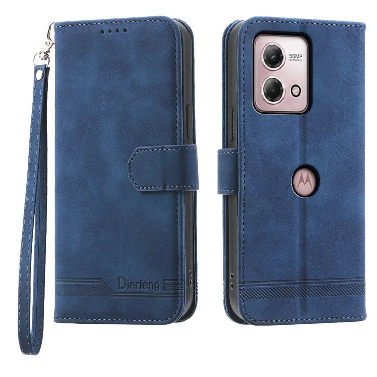 DIERFENG DF-03 For Motorola Moto G Stylus (2023) Case Wallet Stand Shockproof Leather Mobile Phone Cover