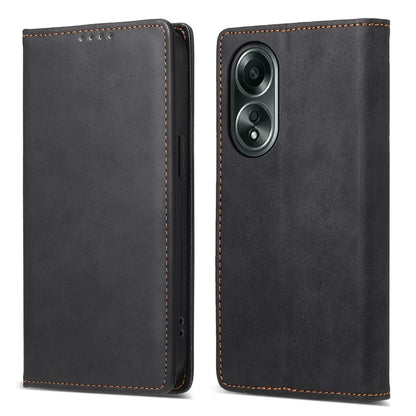 DF-05 For Oppo A58 4G Case RFID Blocking Phone Leather Cover with Wallet