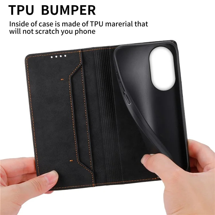 DF-05 For Oppo A58 4G Case RFID Blocking Phone Leather Cover with Wallet