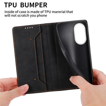 DF-05 For Oppo A58 4G Case RFID Blocking Phone Leather Cover with Wallet