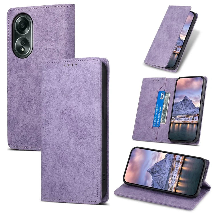 DF-05 For Oppo A58 4G Case RFID Blocking Phone Leather Cover with Wallet