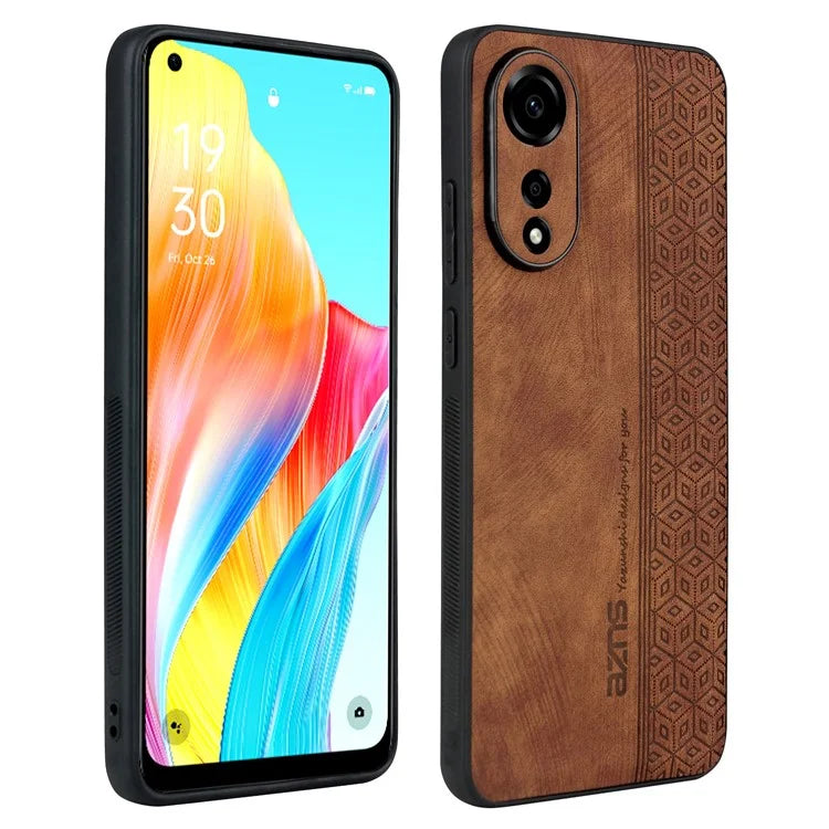 AZNS For Oppo A78 4G Case Anti-scratch Imprinted PU Leather+TPU Phone Back Cover