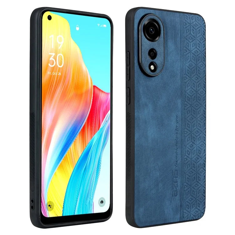 AZNS For Oppo A78 4G Case Anti-scratch Imprinted PU Leather+TPU Phone Back Cover