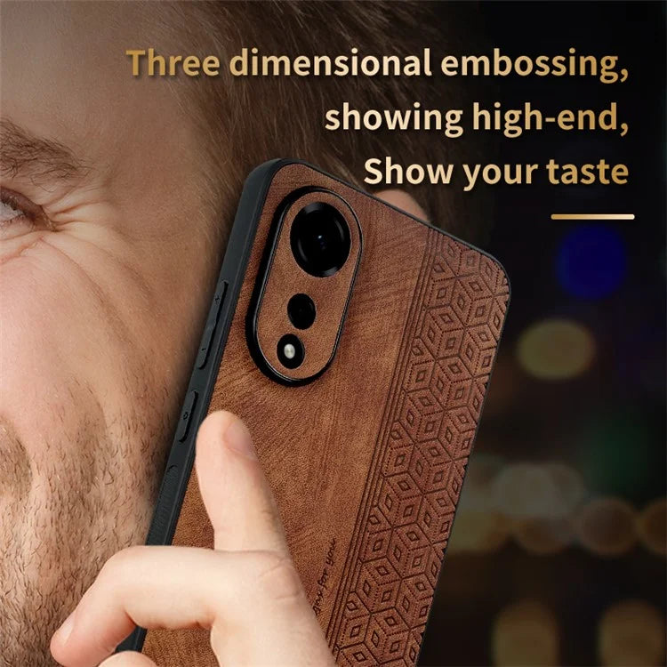 AZNS For Oppo A78 4G Case Anti-scratch Imprinted PU Leather+TPU Phone Back Cover