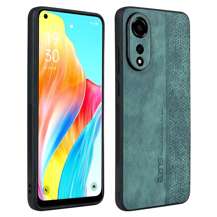 AZNS For Oppo A78 4G Case Anti-scratch Imprinted PU Leather+TPU Phone Back Cover
