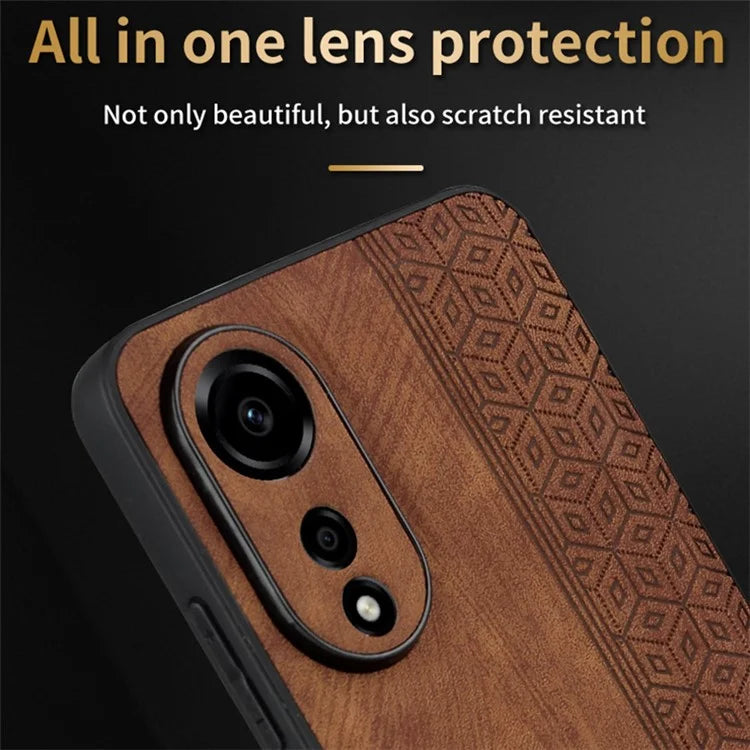 AZNS For Oppo A78 4G Case Anti-scratch Imprinted PU Leather+TPU Phone Back Cover