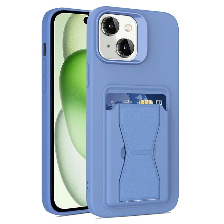 For iPhone 15 Plus Case Card Holder Drop Proof TPU Phone Cover