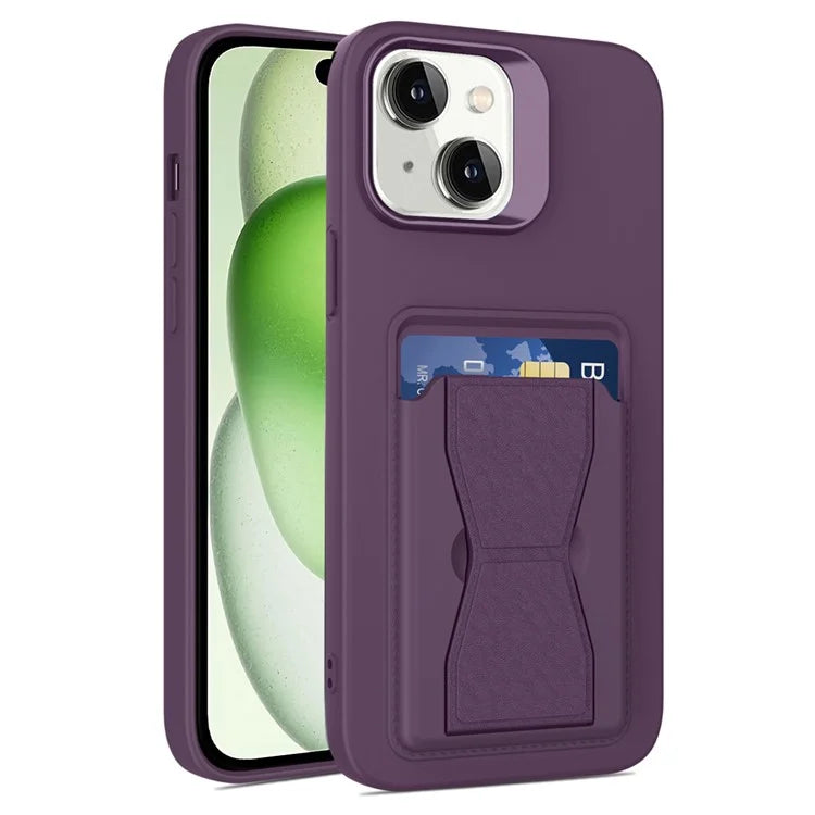 For iPhone 15 Plus Case Card Holder Drop Proof TPU Phone Cover
