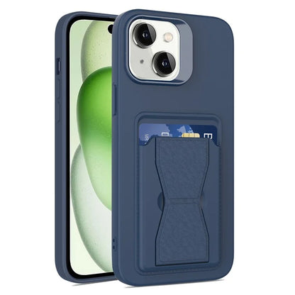 For iPhone 15 Plus Case Card Holder Drop Proof TPU Phone Cover