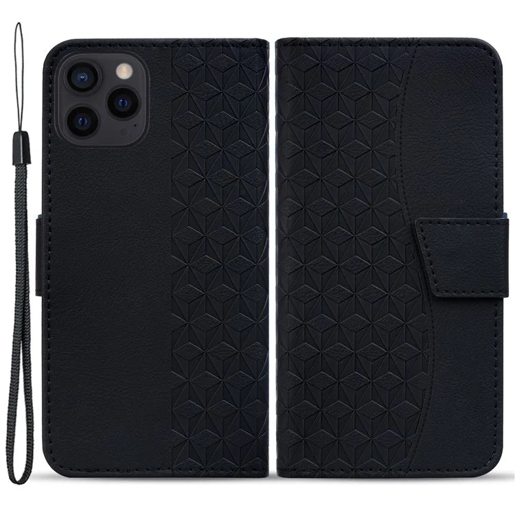 For iPhone 15 Pro Case PU Leather Imprinted Stand Wallet Phone Cover