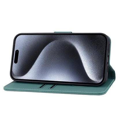 For iPhone 15 Pro Case PU Leather Imprinted Stand Wallet Phone Cover