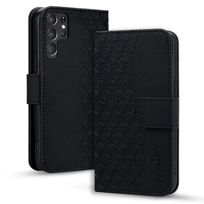 For Samsung Galaxy S23 Ultra Case Imprinted PU Leather Flip Shell Phone Cover