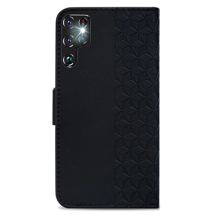 For Samsung Galaxy S23 Ultra Case Imprinted PU Leather Flip Shell Phone Cover