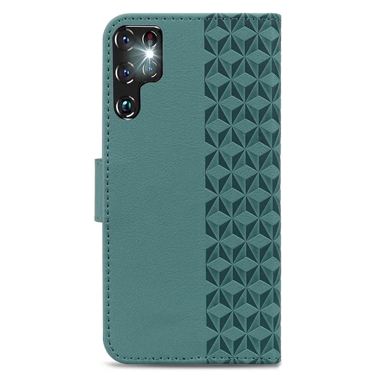 For Samsung Galaxy S23 Ultra Case Imprinted PU Leather Flip Shell Phone Cover