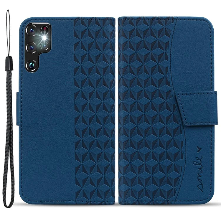For Samsung Galaxy S23 Ultra Case Imprinted PU Leather Flip Shell Phone Cover