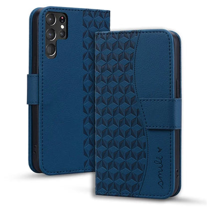 For Samsung Galaxy S23 Ultra Case Imprinted PU Leather Flip Shell Phone Cover