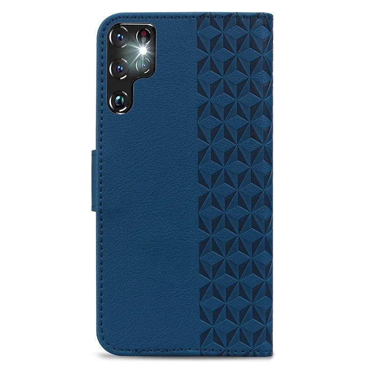 For Samsung Galaxy S23 Ultra Case Imprinted PU Leather Flip Shell Phone Cover