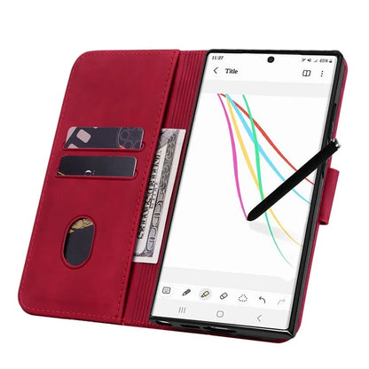 For Samsung Galaxy S23 Ultra Case Imprinted PU Leather Flip Shell Phone Cover