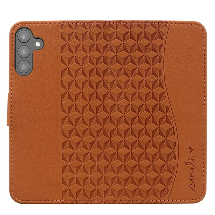 For Samsung Galaxy A34 5G Case Rhombus Imprinted PU Leather Phone Wallet Cover