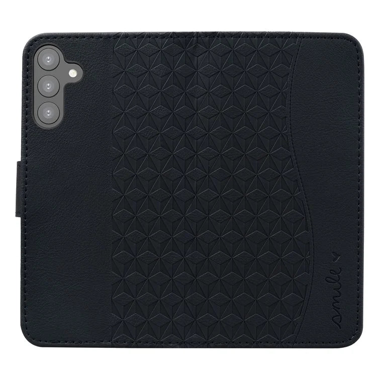 For Samsung Galaxy A34 5G Case Rhombus Imprinted PU Leather Phone Wallet Cover