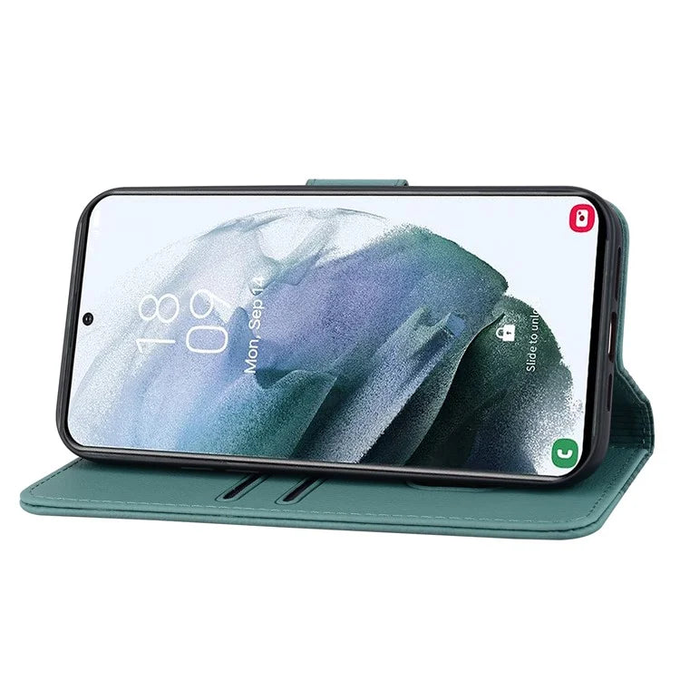 For Samsung Galaxy S23 FE Case Rhombus Imprinted Business Leather Wallet Phone Cover