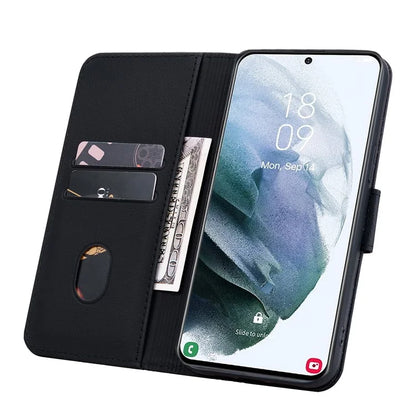 For Samsung Galaxy S23 FE Case Rhombus Imprinted Business Leather Wallet Phone Cover